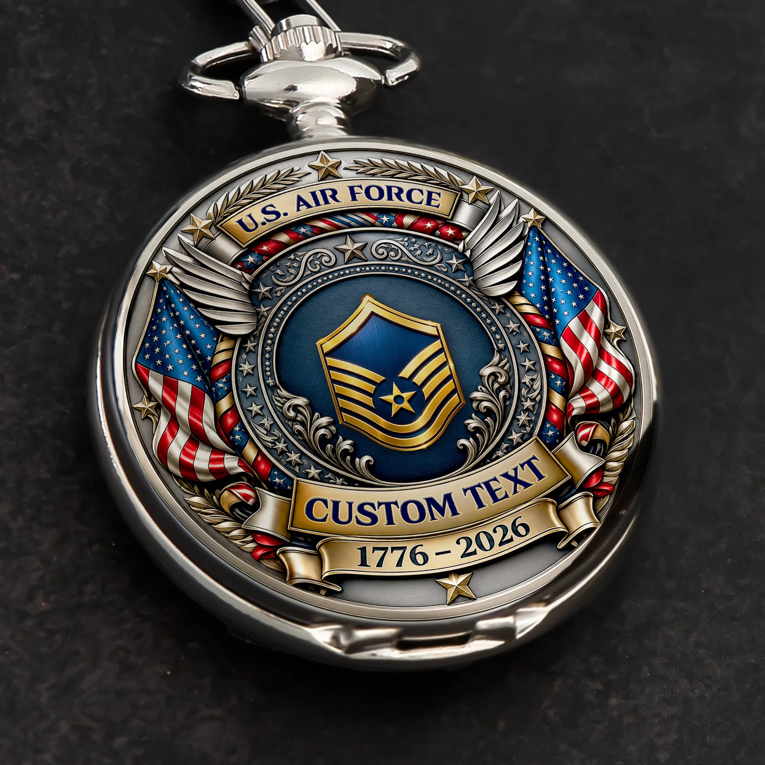 Personalized US Air Force Pocket Watch Military Collector Gift