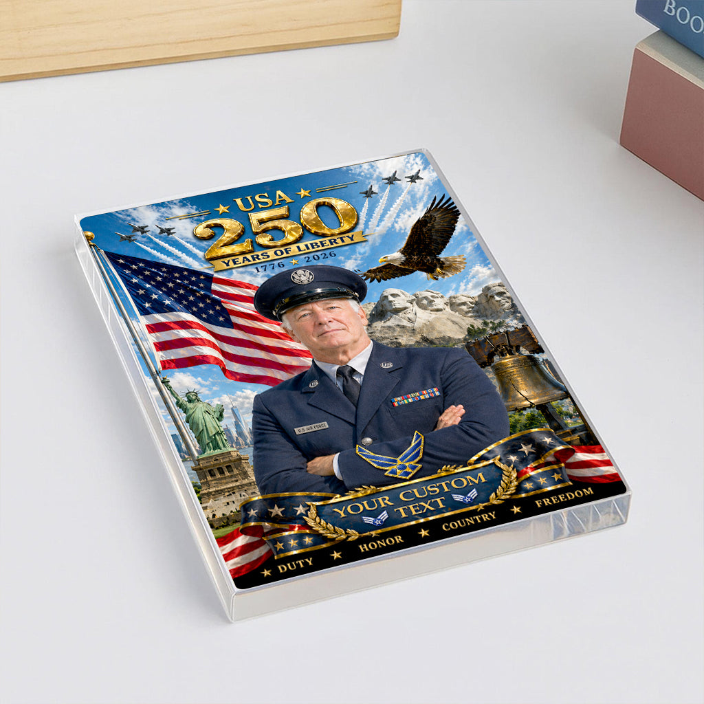 USA 250 Years Of Liberty Custom US Air Force Service Uniform Figure Acrylic Block