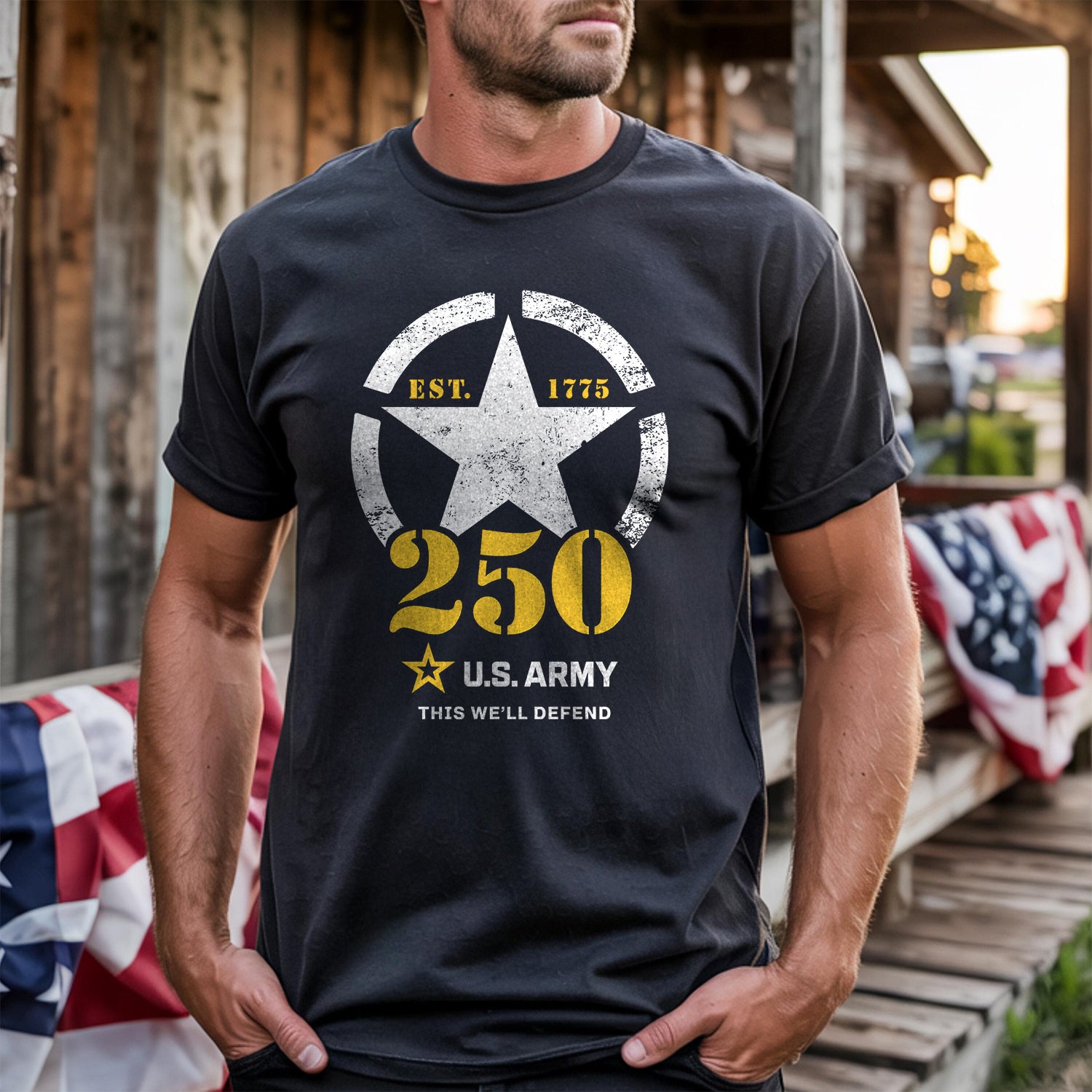 US Army 250 This We'll Defend Front T-Shirt