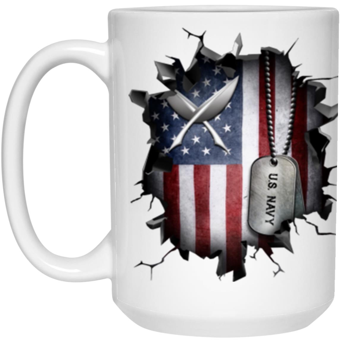US Navy Yeoman Navy YN 3D Break Effect 11oz - 15oz White Mug