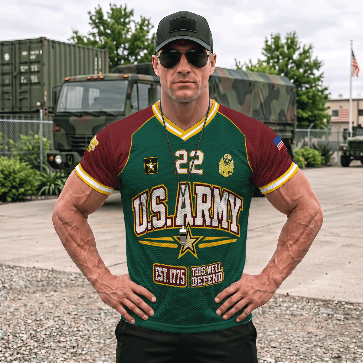 Custom U.S. Army Jersey Personalized Rank Name and Jersey Number