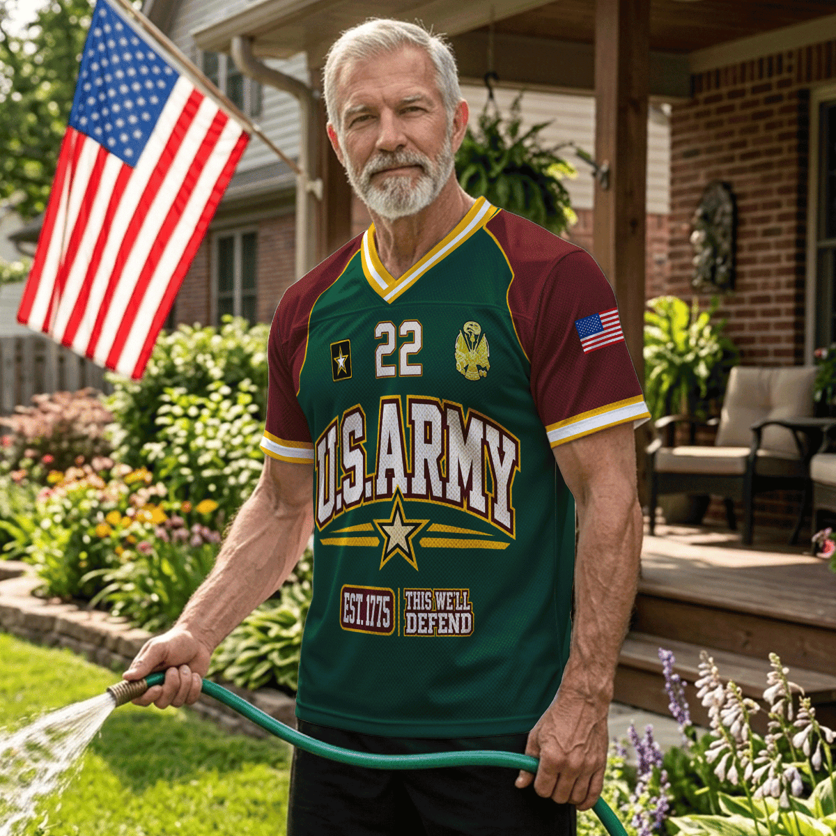 Custom U.S. Army Jersey Personalized Rank Name and Jersey Number