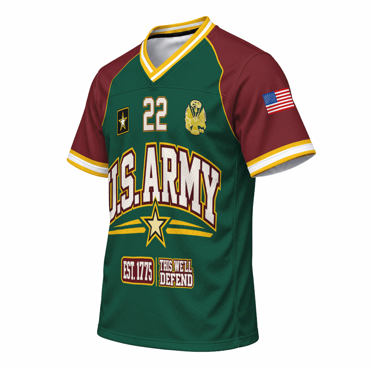 Custom U.S. Army Jersey Personalized Rank Name and Jersey Number
