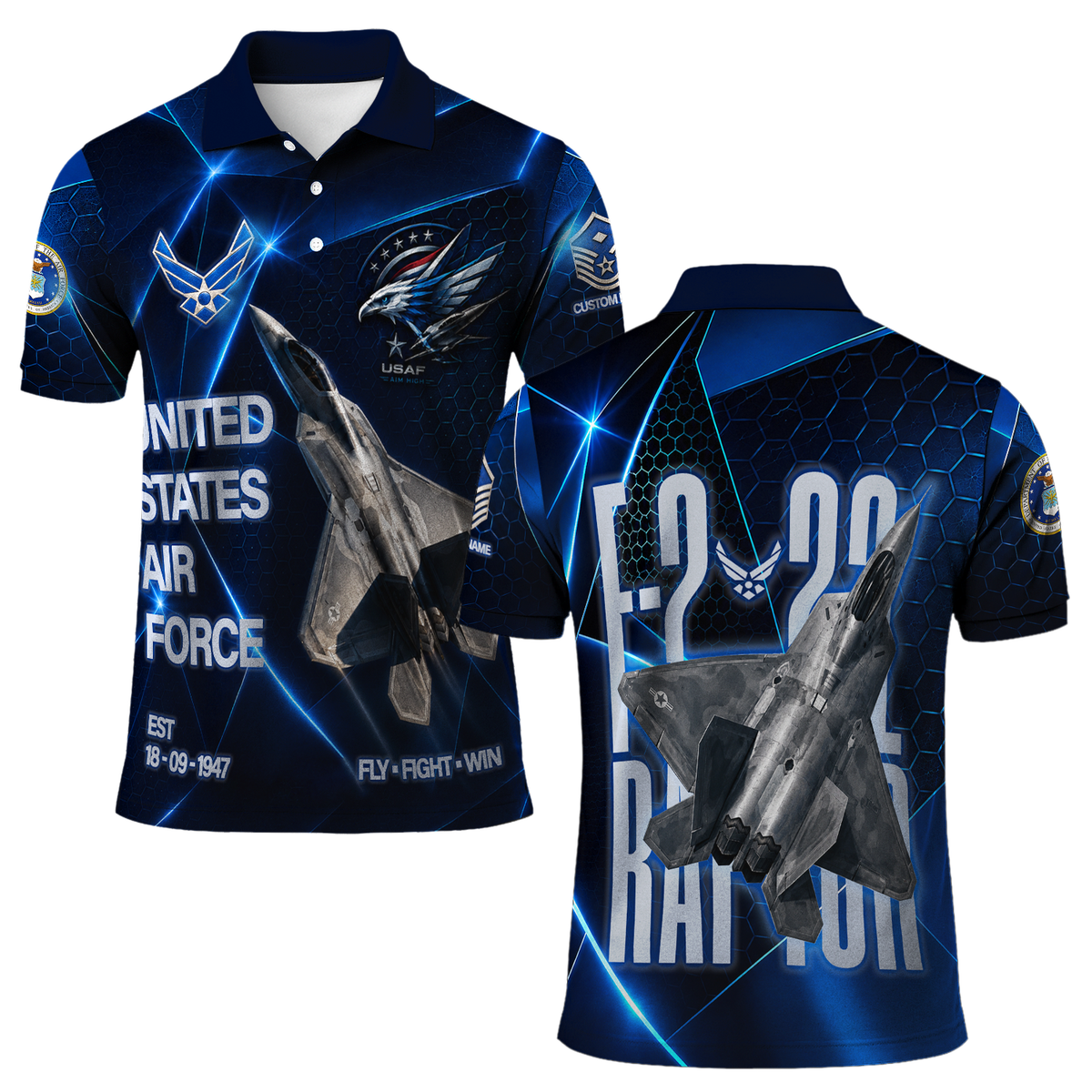 Personalized USAF Pilot Helmet 3D Polo Shirt Gift