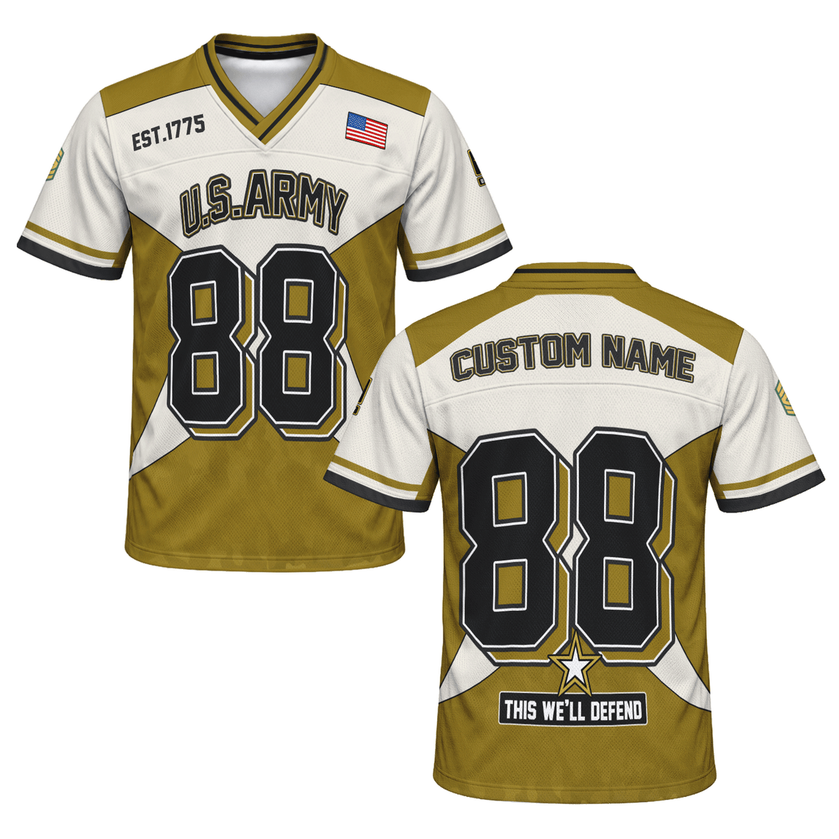 U.S. Army Sports Jersey Personalized Military Rank Name and Jersey Number
