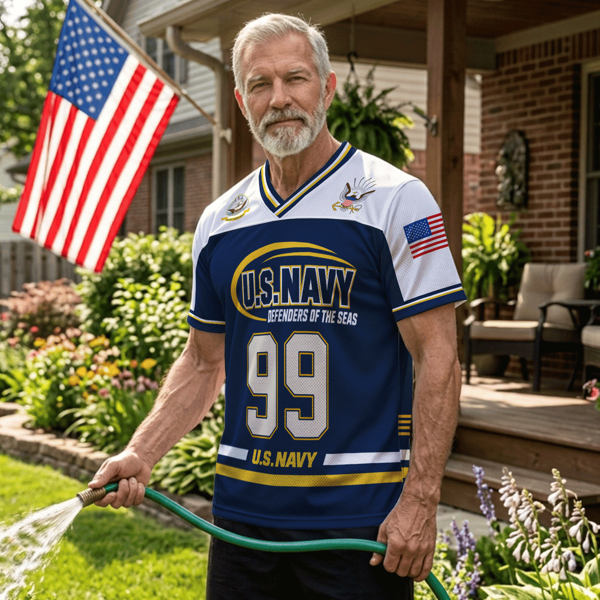 U.S. Navy Military Jersey Custom Rank Name Text and Number