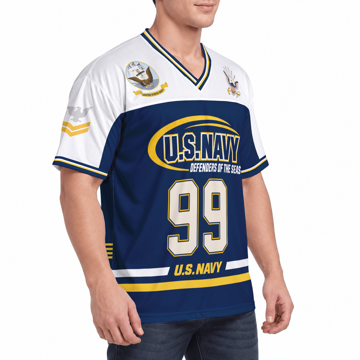 U.S. Navy Military Jersey Custom Rank Name Text and Number