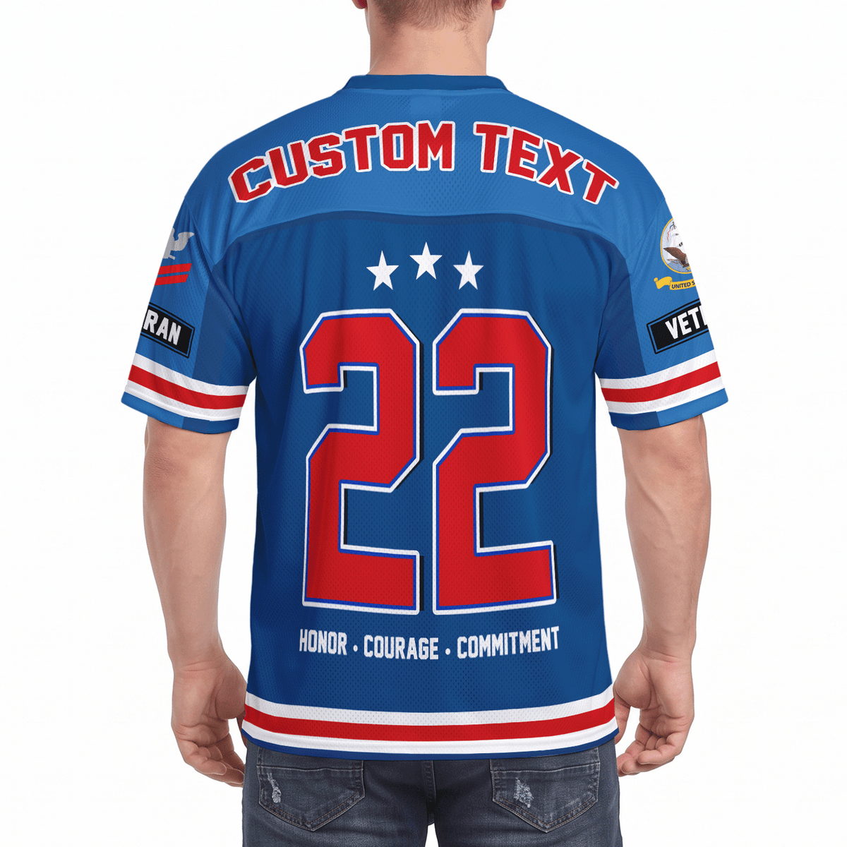 U.S. Navy Personalized Sports Jersey Custom Rank Text and Number
