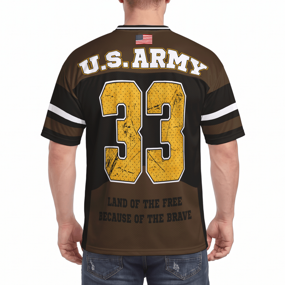Custom Army Sports Jersey Personalized Rank Name and Jersey Number for Veterans and Soldiers