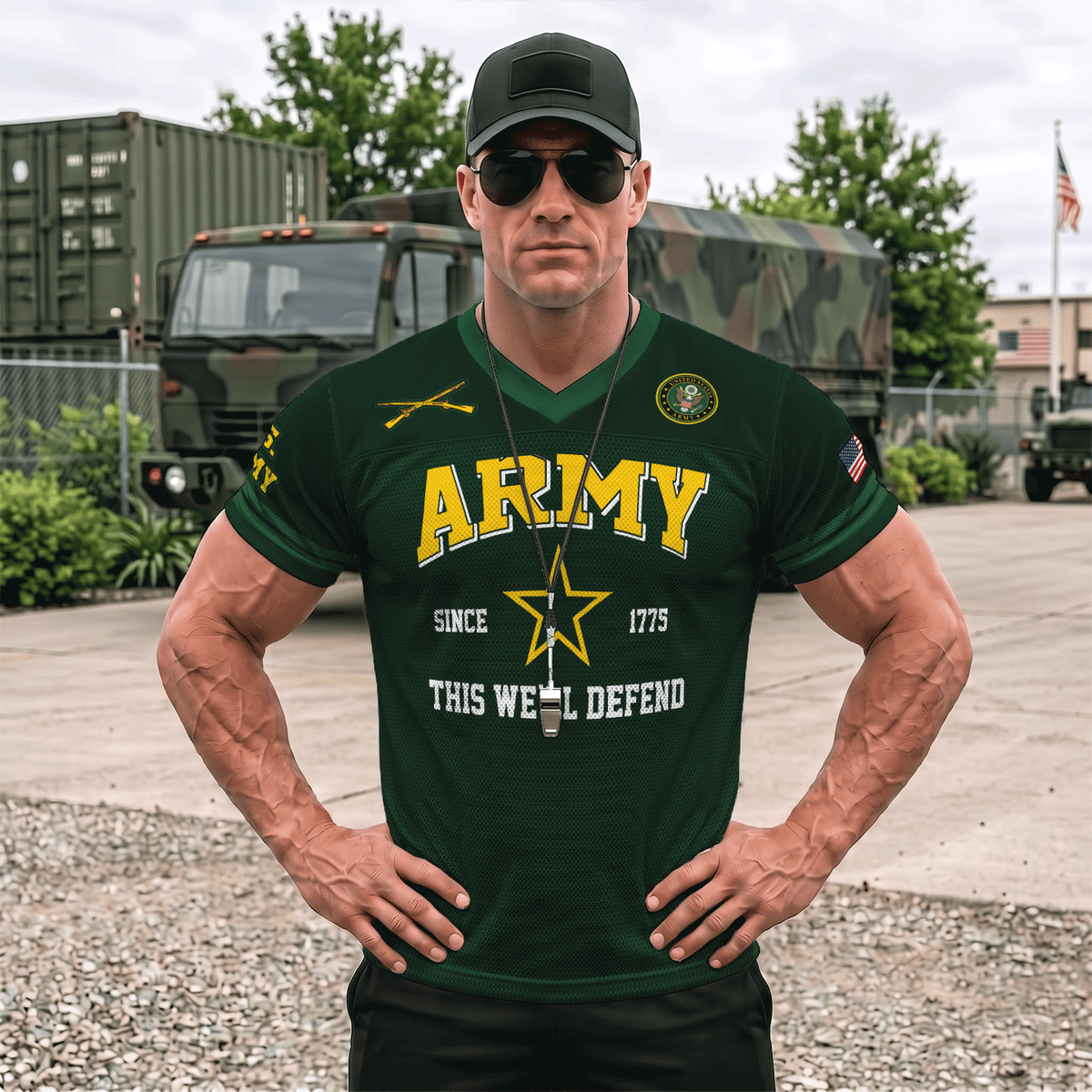 Personalized Army Veteran Jersey Custom Rank, Name and Jersey Number Military Gift