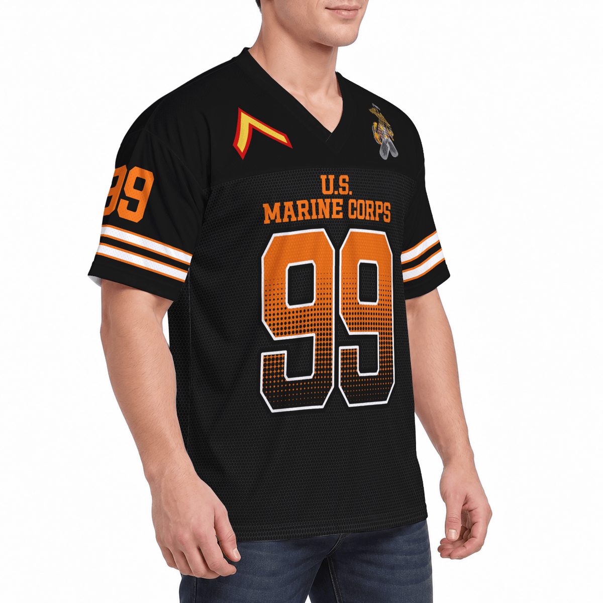 Custom USMC Sports Jersey Personalized Rank Text and Jersey Number