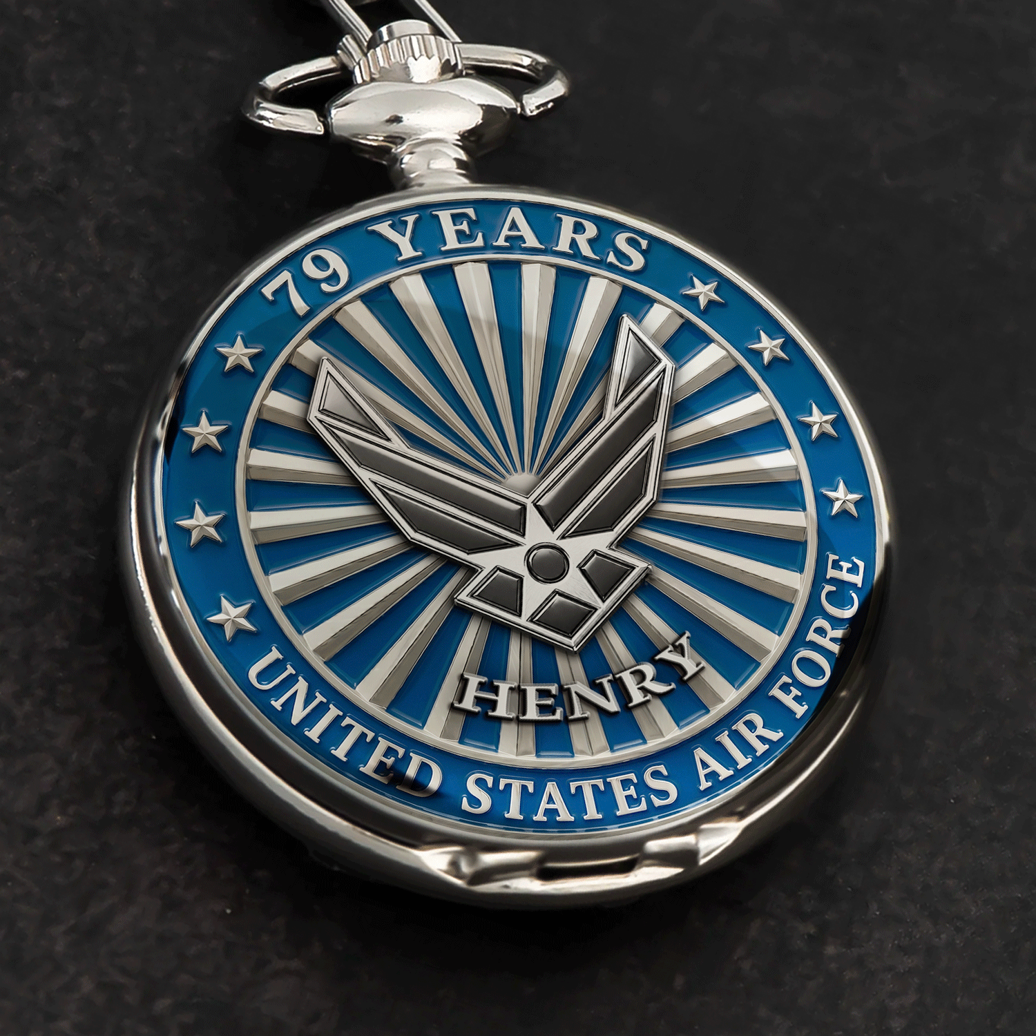 Personalized US Air Force Pocket Watch Custom Name Gift