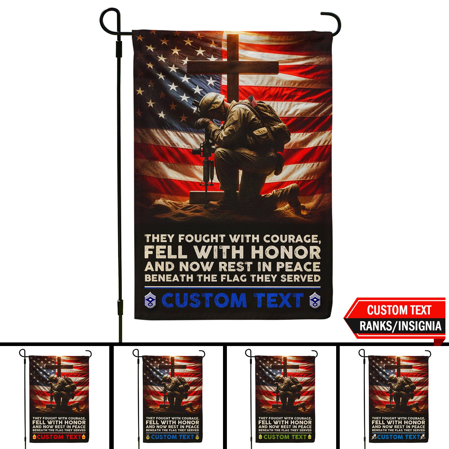 Personalized US Military Logo/Insignia And Text JFLAG40 Garden Flag, House Flag Twin-Side Printing