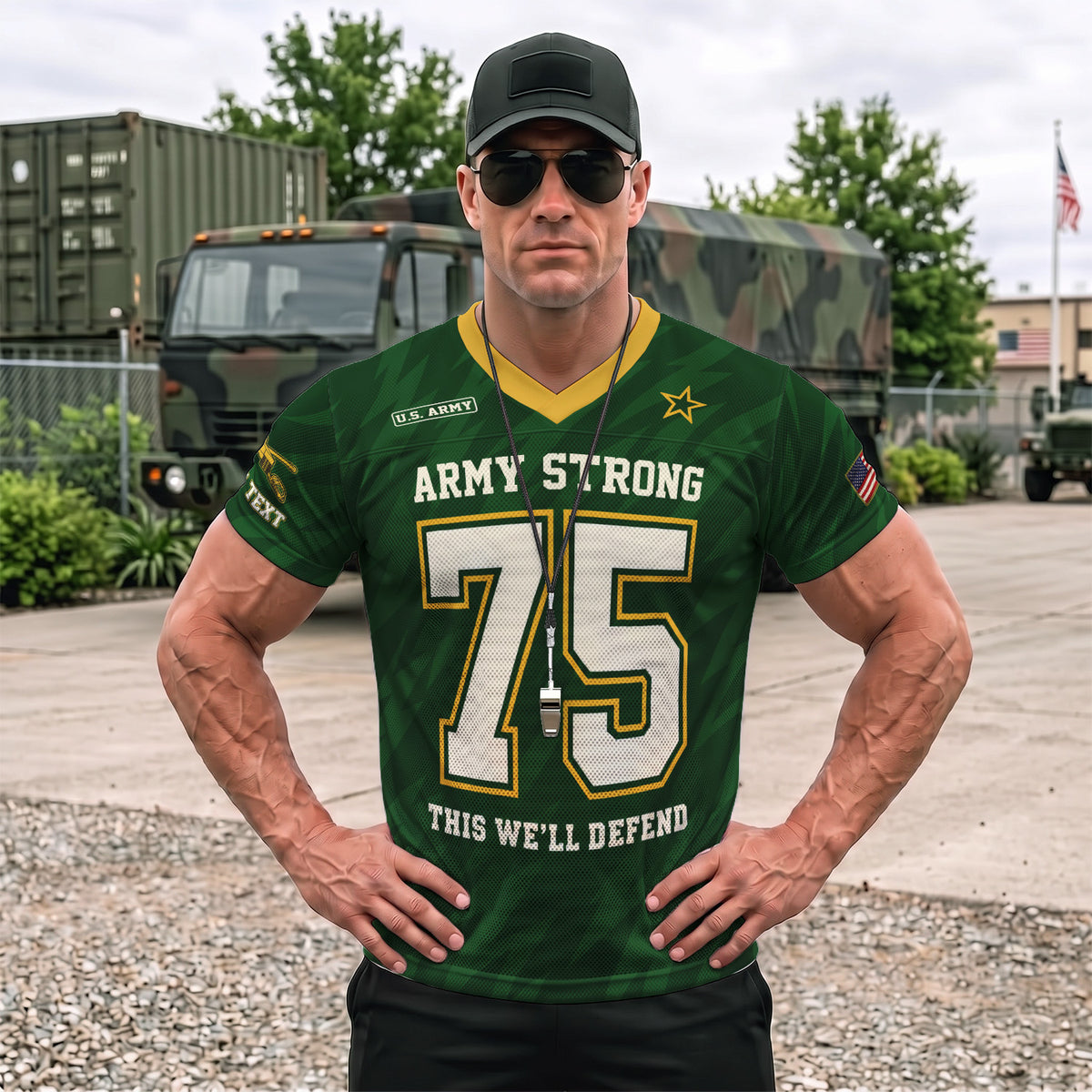 Personalized U.S. Army Sports Jersey Custom Rank Name and Jersey Number Military Shirt