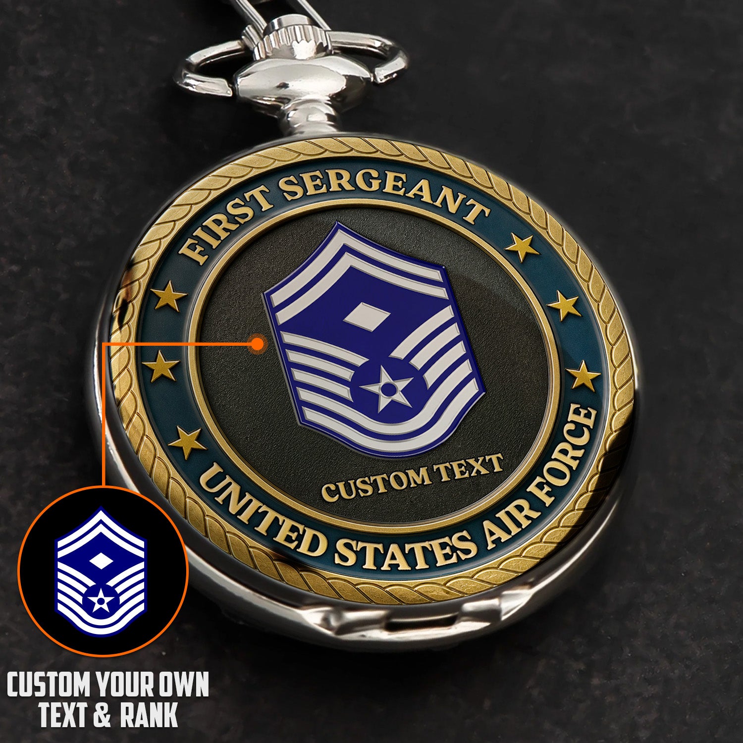 Personalized US Air Force Pocket Watch Military Keepsake