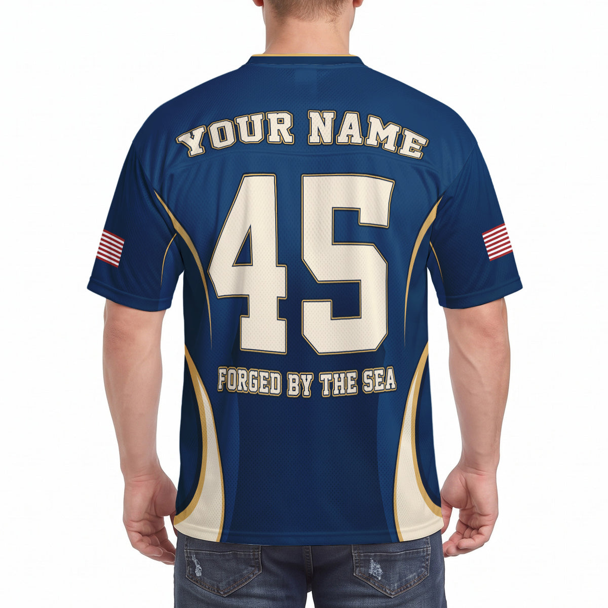 Personalized U.S. Navy Sports Jersey Custom Rank Text and Jersey Number