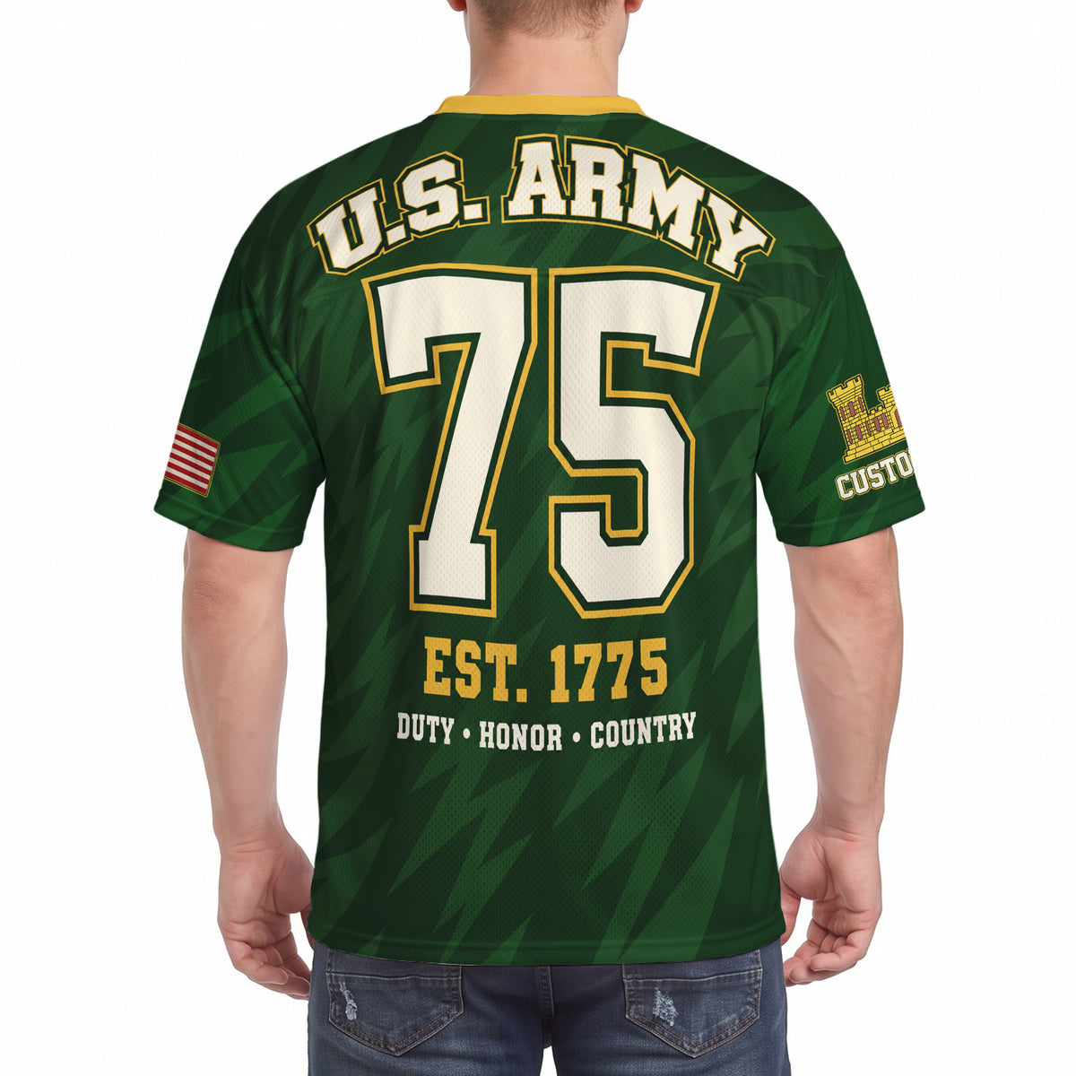Personalized U.S. Army Sports Jersey Custom Rank Name and Jersey Number Military Shirt