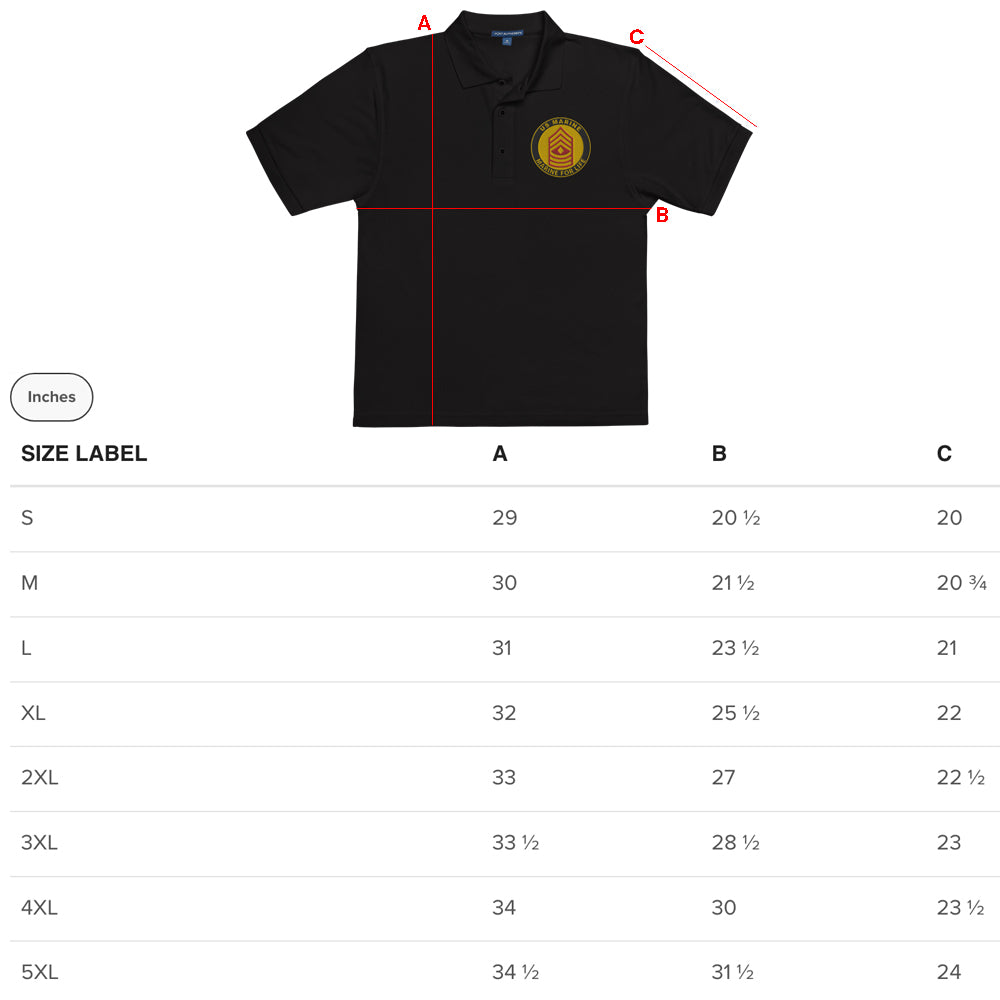 Custom MARlNE Ranks, Insignia Marine For Life Embroidered Port Authority Polo Shirt