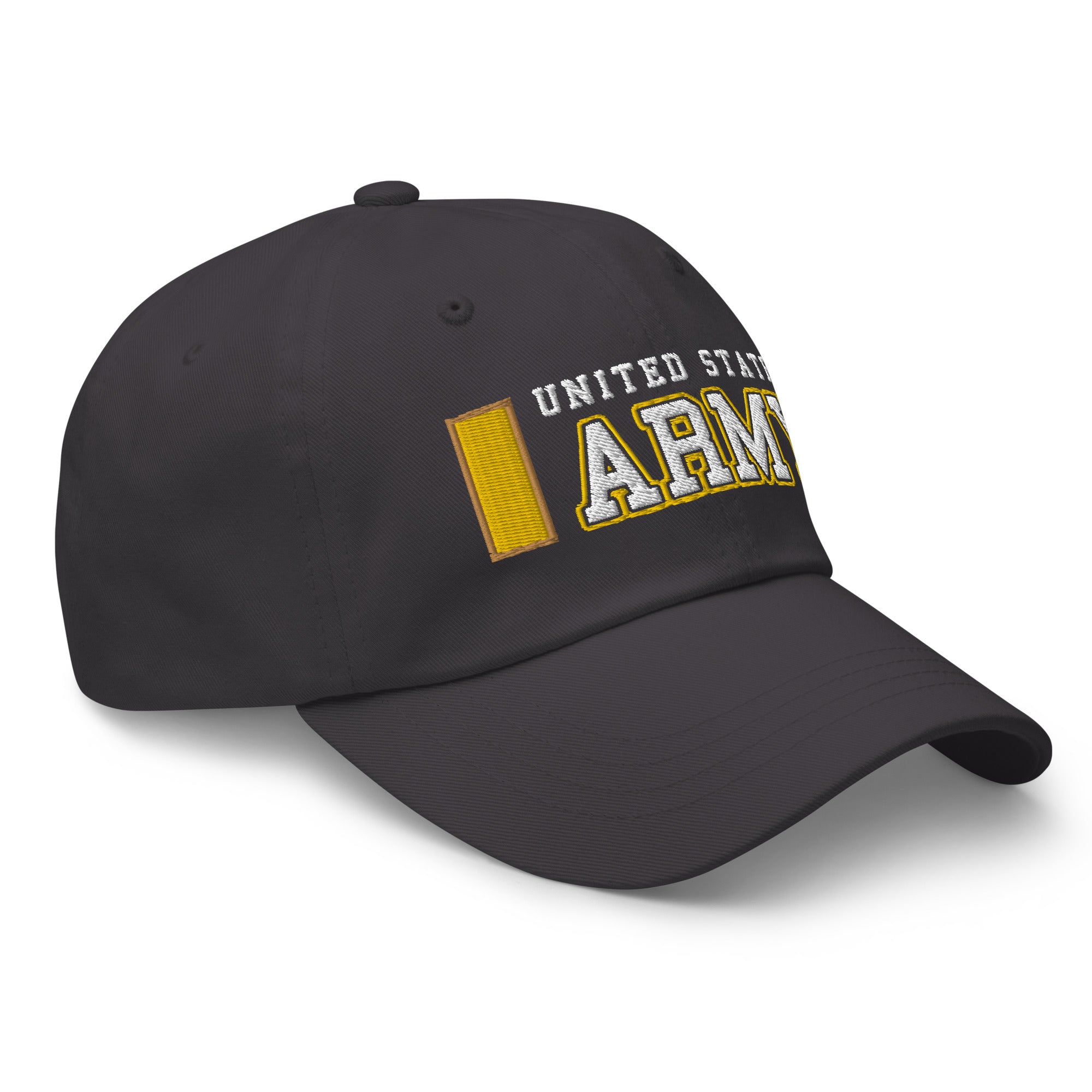 US Army O-1 Second Lieutenant O1 2LT Commissioned Officer Ranks/Insignia Embroidered Dad Hat