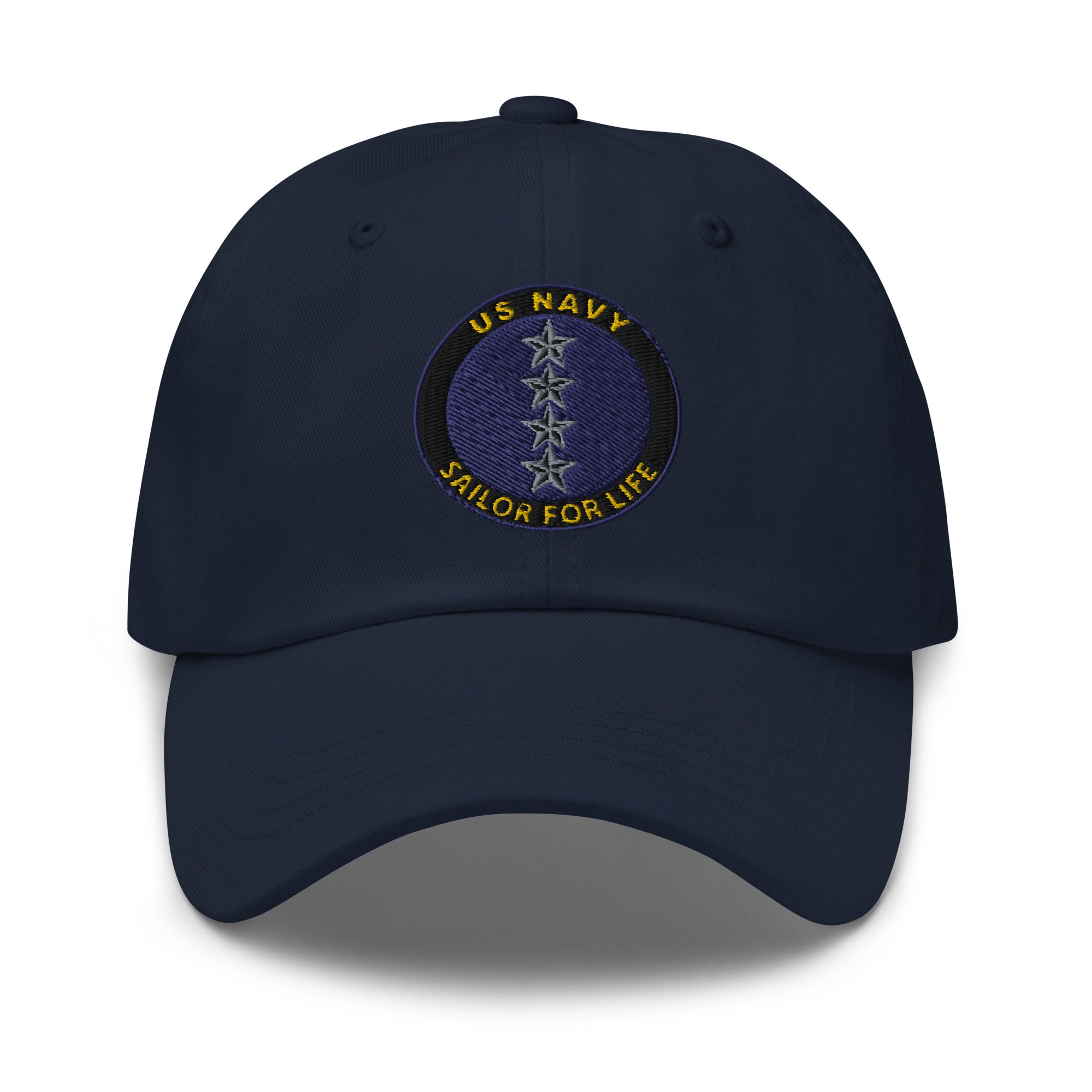 US Navy O-10 Admiral O10 ADM Flag Officer Sailor For Life Embroidered Dad Hat