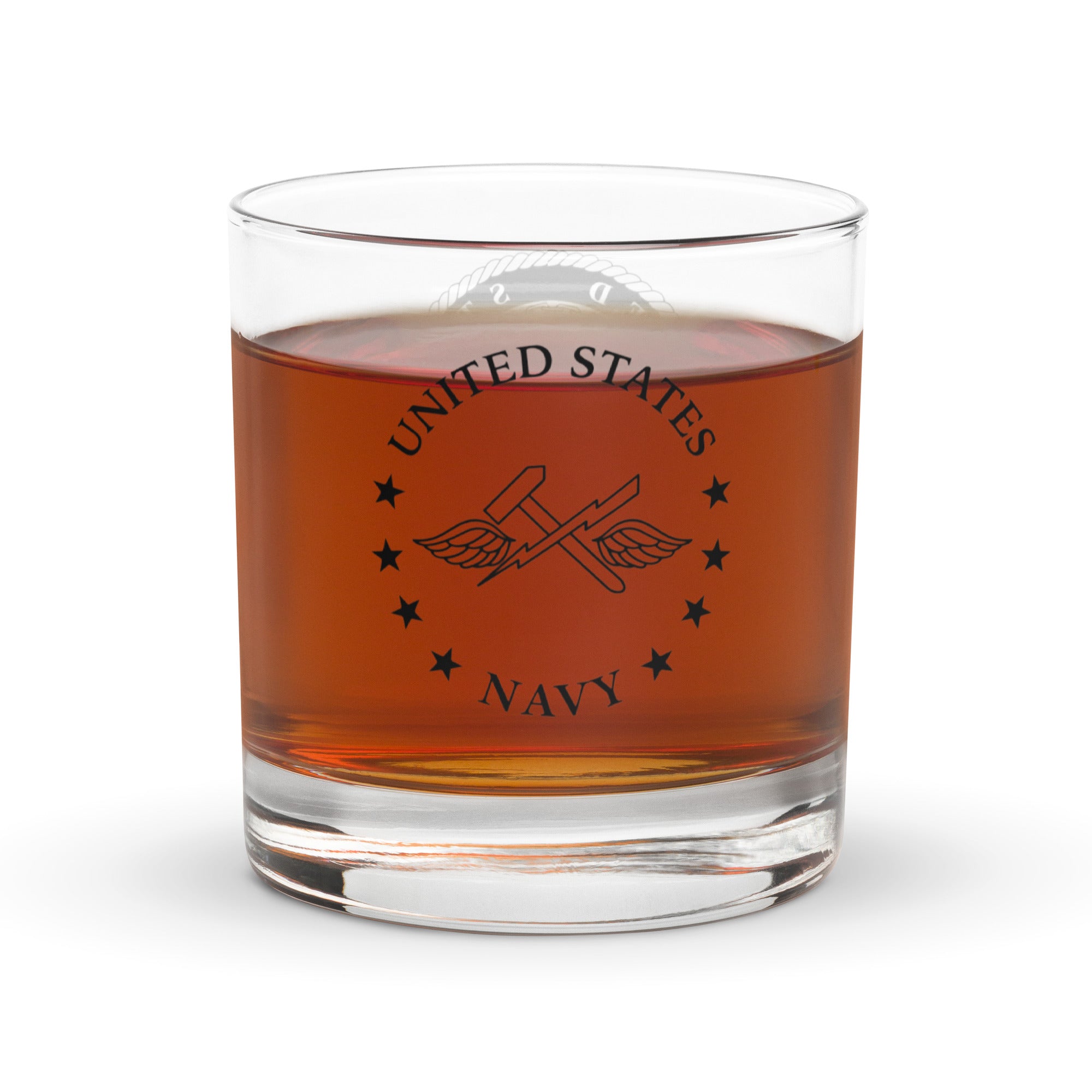 US Navy Aviation Support Equipment Tech Navy AS Insignia Rocks Glass 10.5 oz