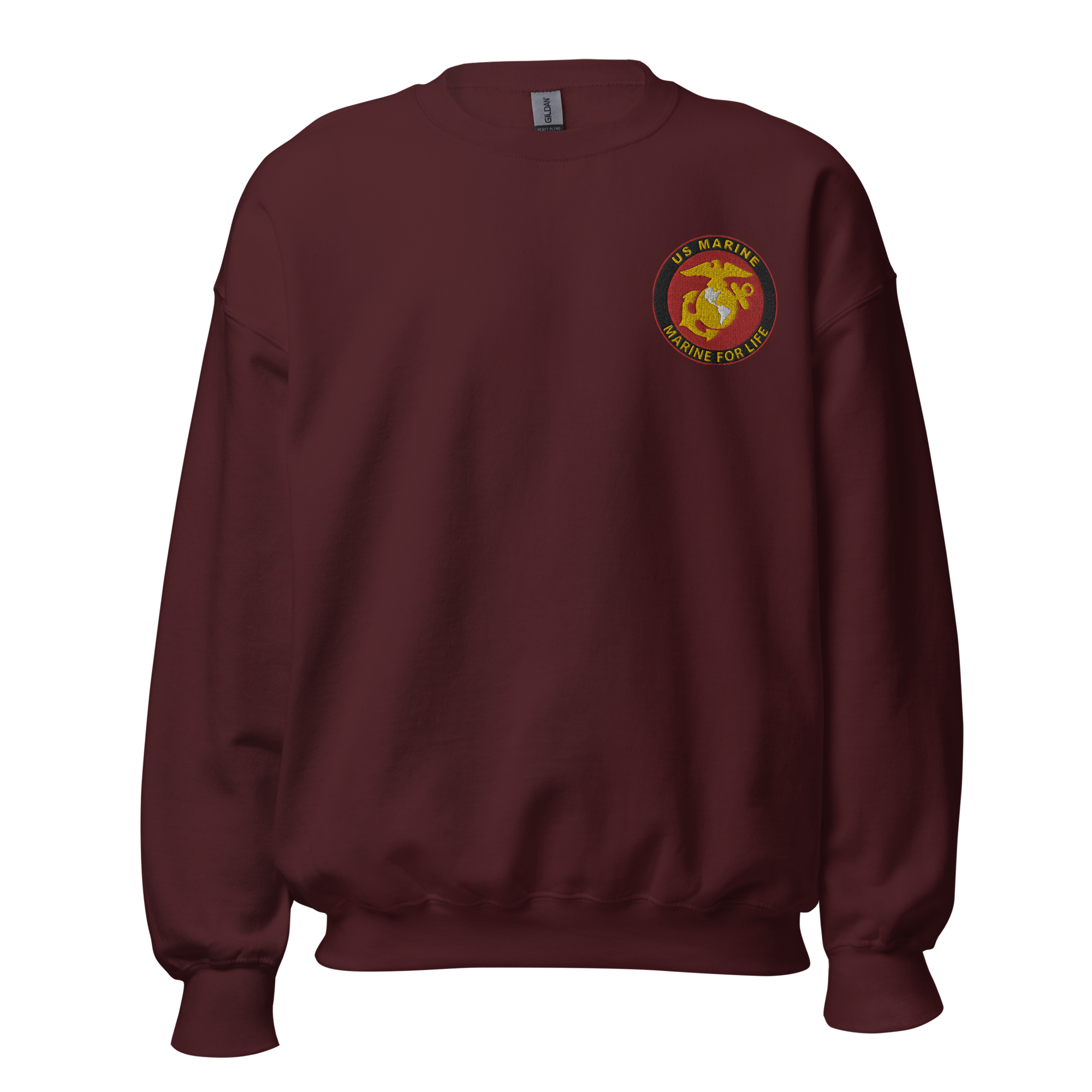 Custom MARlNE Ranks, Insignia Marine For Life Embroidered Unisex Sweatshirt