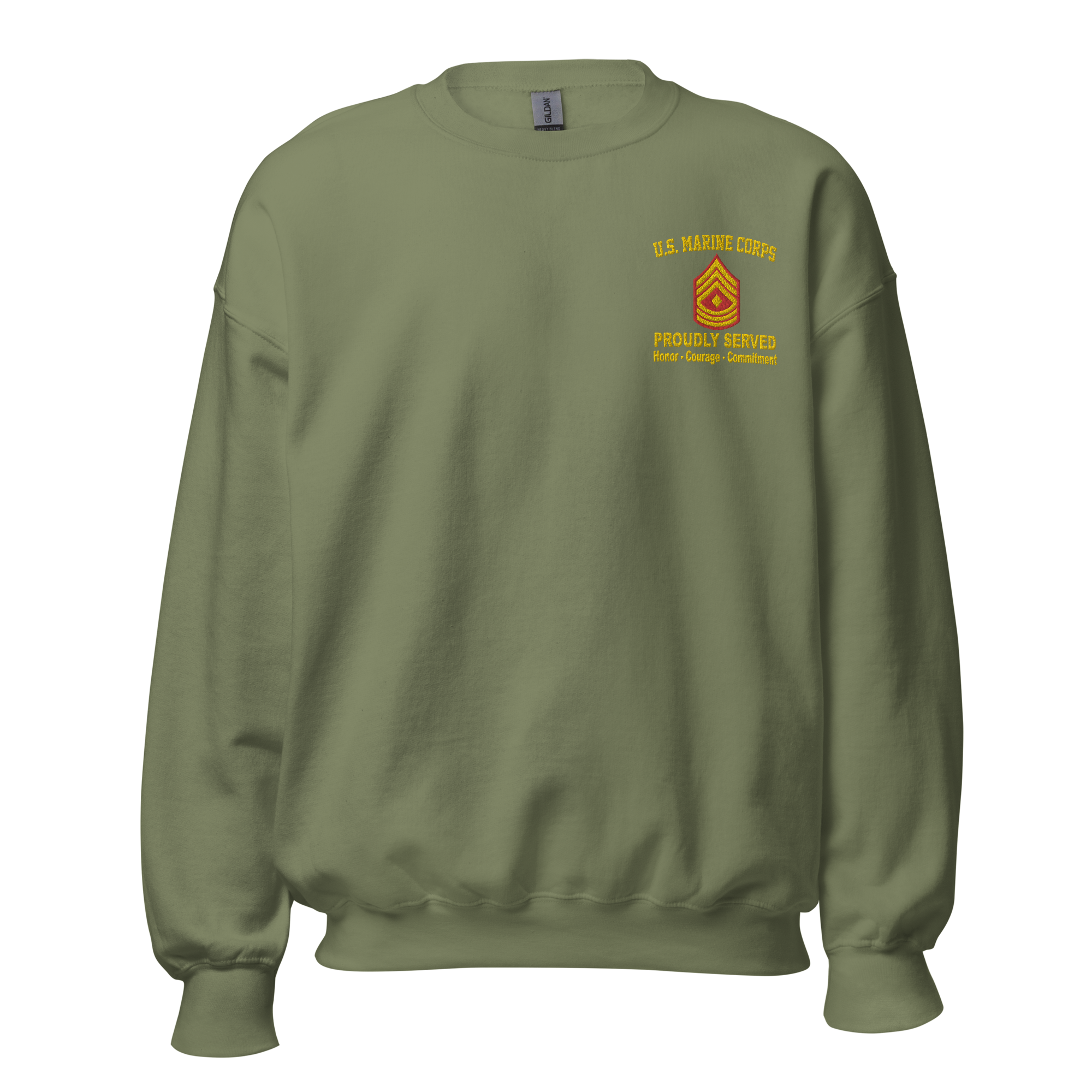 Custom MARlNE Ranks, Insignia Core Values Embroidered Unisex Sweatshirt
