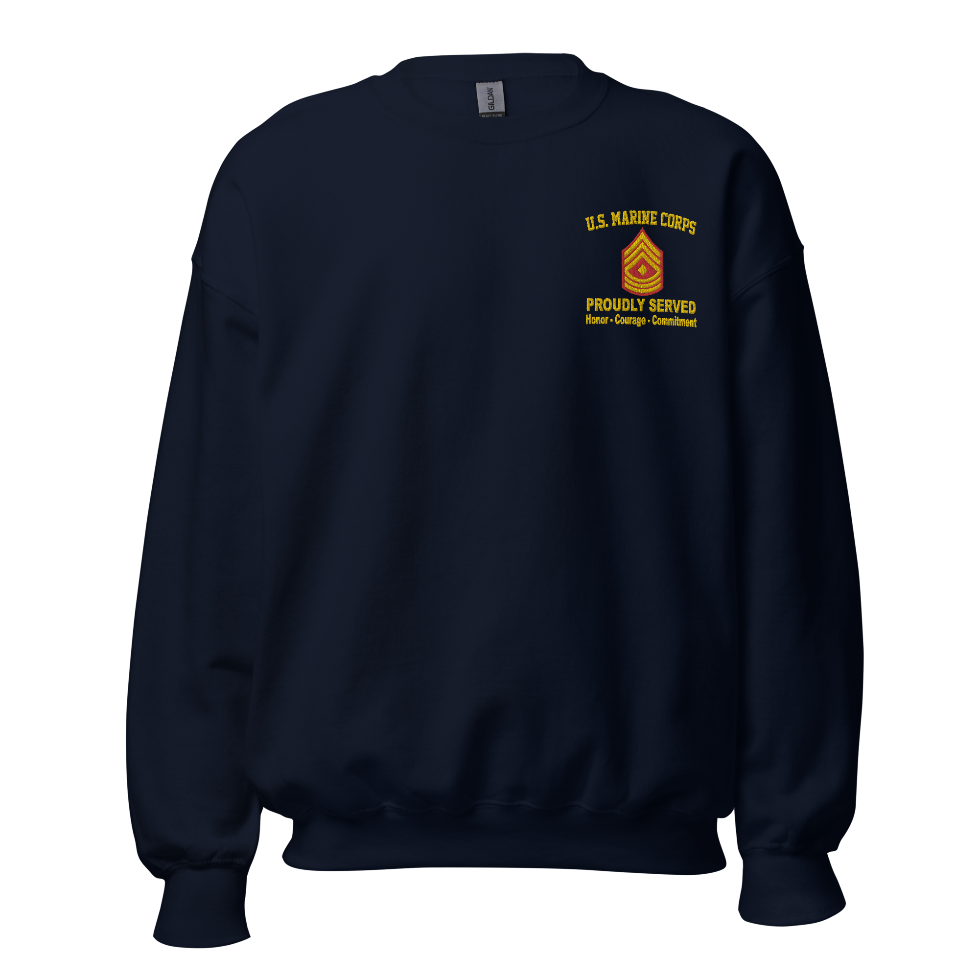 Custom MARlNE Ranks, Insignia Core Values Embroidered Unisex Sweatshirt