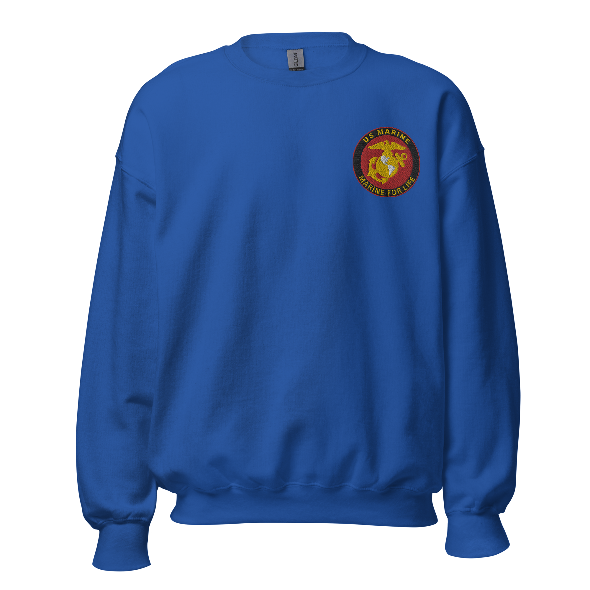 Custom MARlNE Ranks, Insignia Marine For Life Embroidered Unisex Sweatshirt