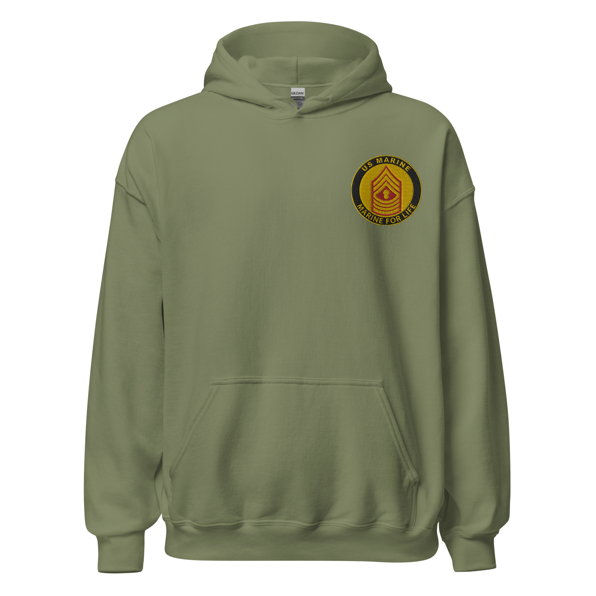 Custom MARlNE Ranks, Insignia Marine For Life Embroidered Unisex Hoodie