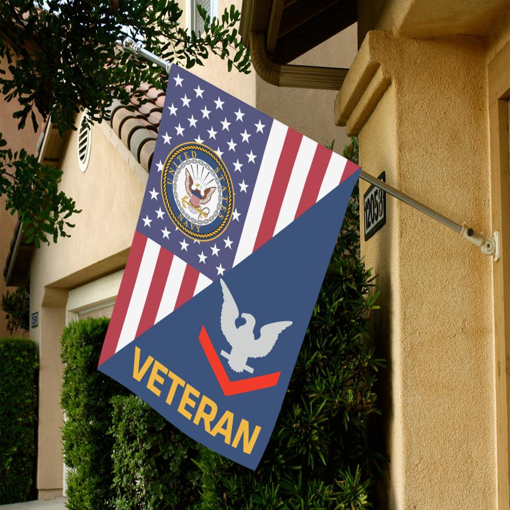 US Navy E-4 Petty Officer Third Class E4 PO3 Collar Device Veteran House Flag 28 inches x 40 inches Twin-Side Printing-HouseFlag-Navy-Collar-Veterans Nation