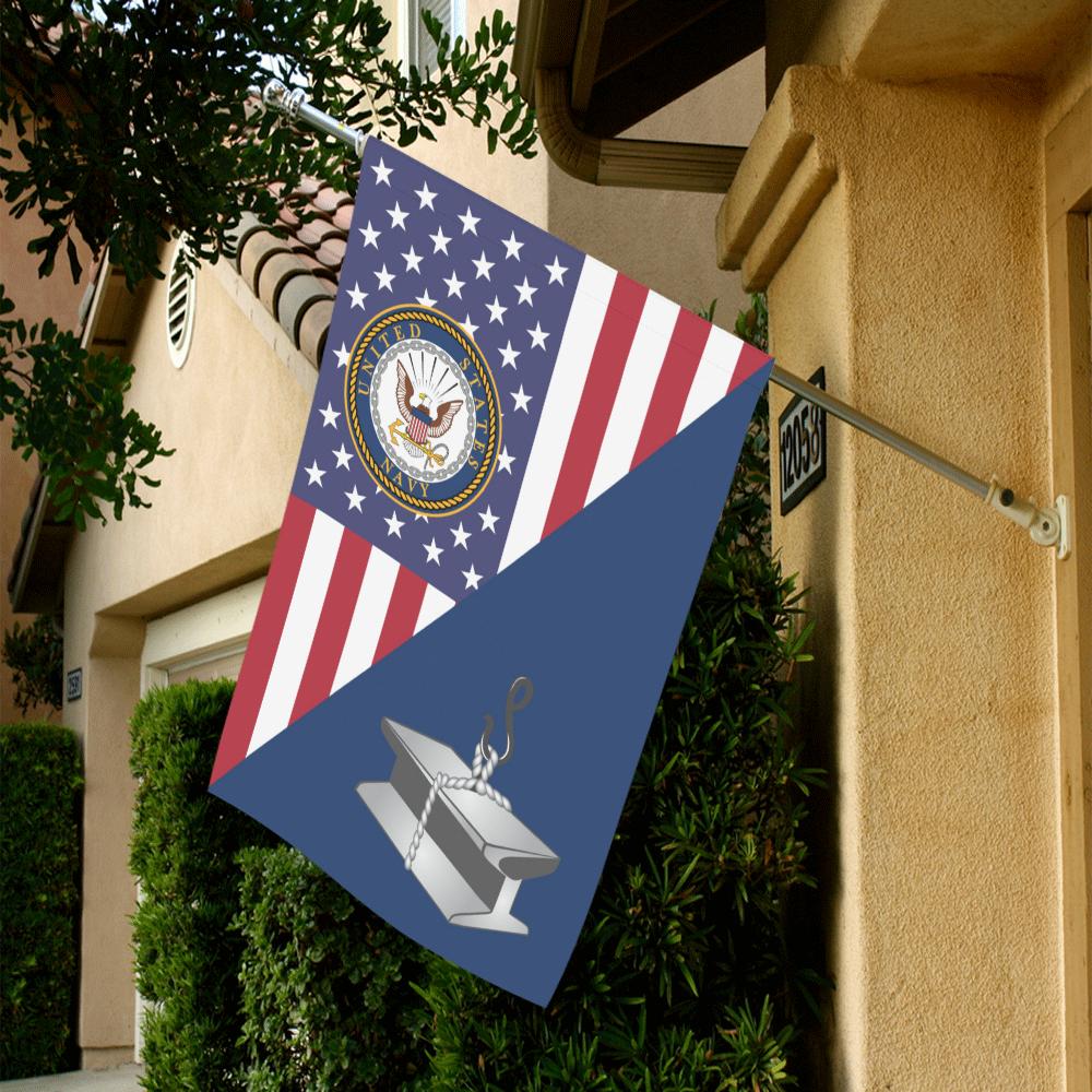 US Navy Steelworker Navy SW House Flag 28 inches x 40 inches Twin-Side Printing-HouseFlag-Navy-Rate-Veterans Nation