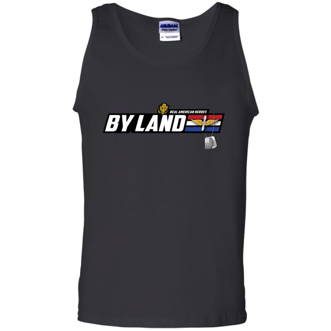 US Army T-Shirt "Aviation Real American Heroes By Land" On Front-TShirt-Army-Veterans Nation