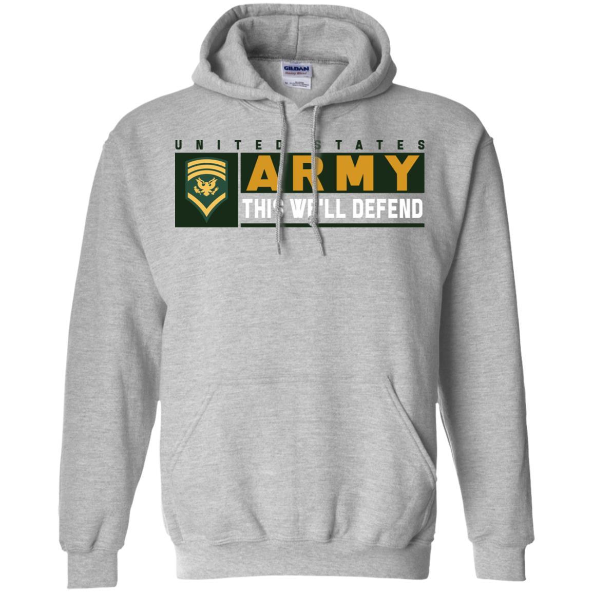 US Army E-8 SPC This We Will Defend Long Sleeve - Pullover Hoodie-TShirt-Army-Veterans Nation