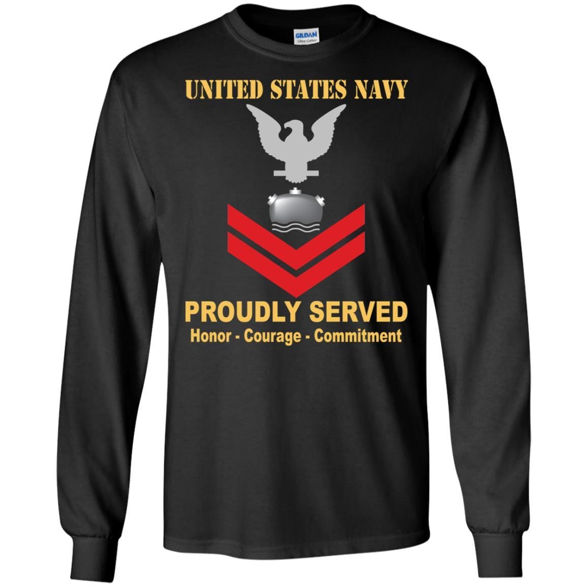 Navy Mineman Navy MN E-5 Rating Badges Proudly Served T-Shirt For Men On Front-TShirt-Navy-Veterans Nation