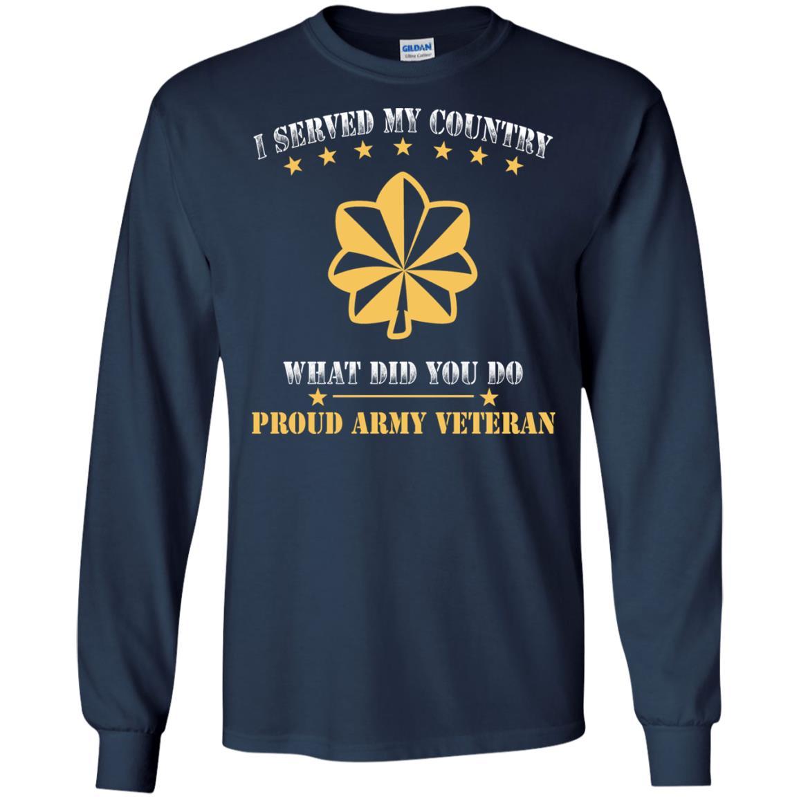 US Army O-4 Major O4 MAJ Field Officer Ranks Men Front T Shirt - Proud US Army Veteran-TShirt-Army-Veterans Nation