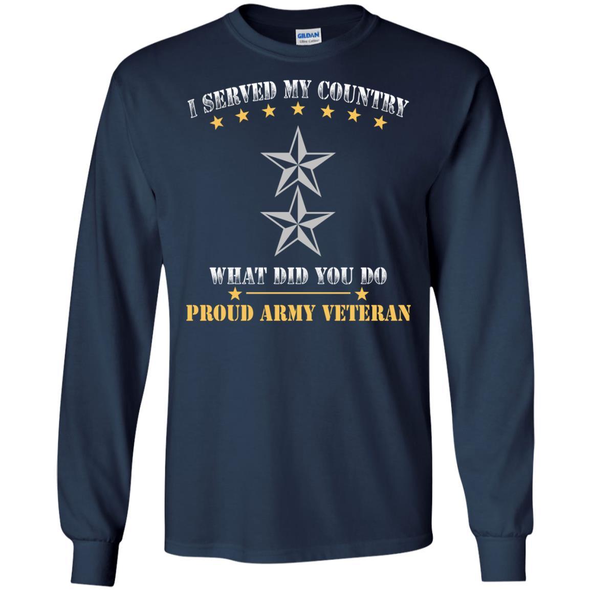 US Army O-8 Major General O8 MG General Officer Ranks Men Front T Shirt - Proud US Army Veteran-TShirt-Army-Veterans Nation