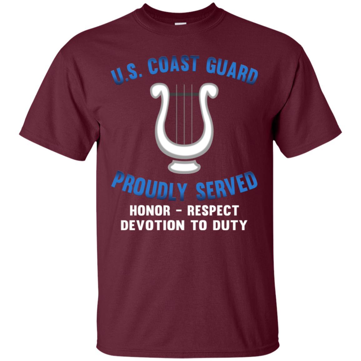 US Coast Guard Musician MU Logo Proudly Served T-Shirt For Men On Front-TShirt-USCG-Veterans Nation