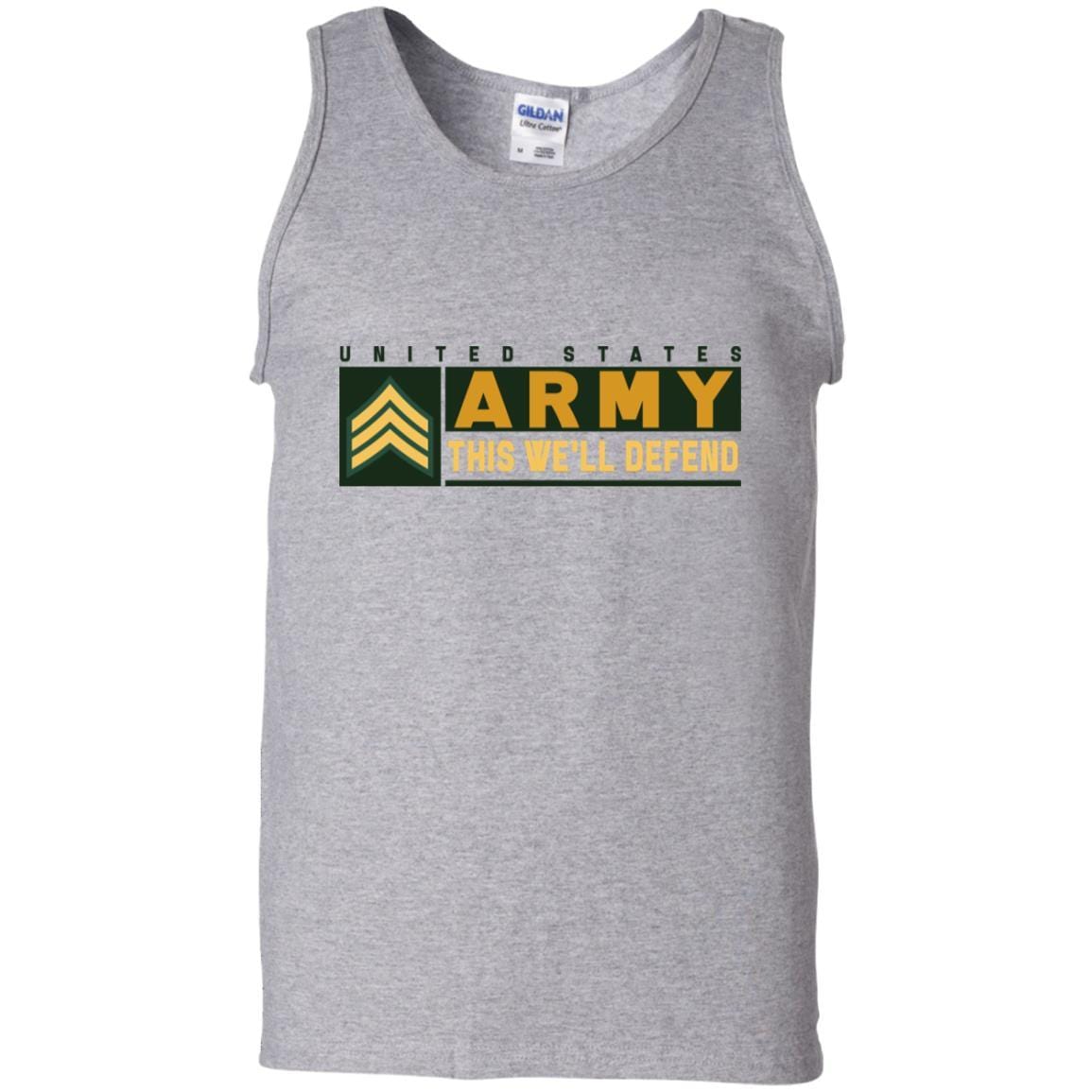 US Army E-5 SGT This We Will Defend T-Shirt On Front For Men-TShirt-Army-Veterans Nation