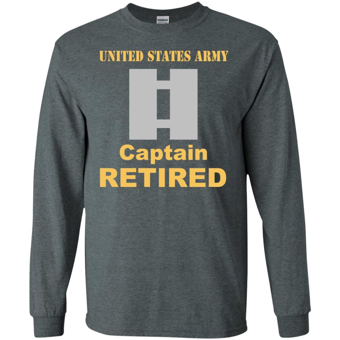 US Army O-3 Captain O3 CPT Commissioned Officer Retired Men T Shirt On Front-TShirt-Army-Veterans Nation