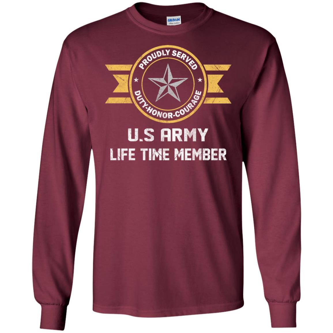 Life Time Member - US Army O-7 Brigadier General O7 BG General Officer Ranks Men T Shirt On Front-TShirt-Army-Veterans Nation