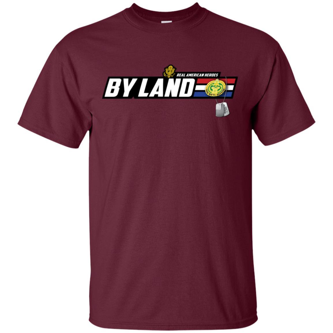 US Army T-Shirt "Drill Sergeant Real American Heroes By Land" On Front-TShirt-Army-Veterans Nation