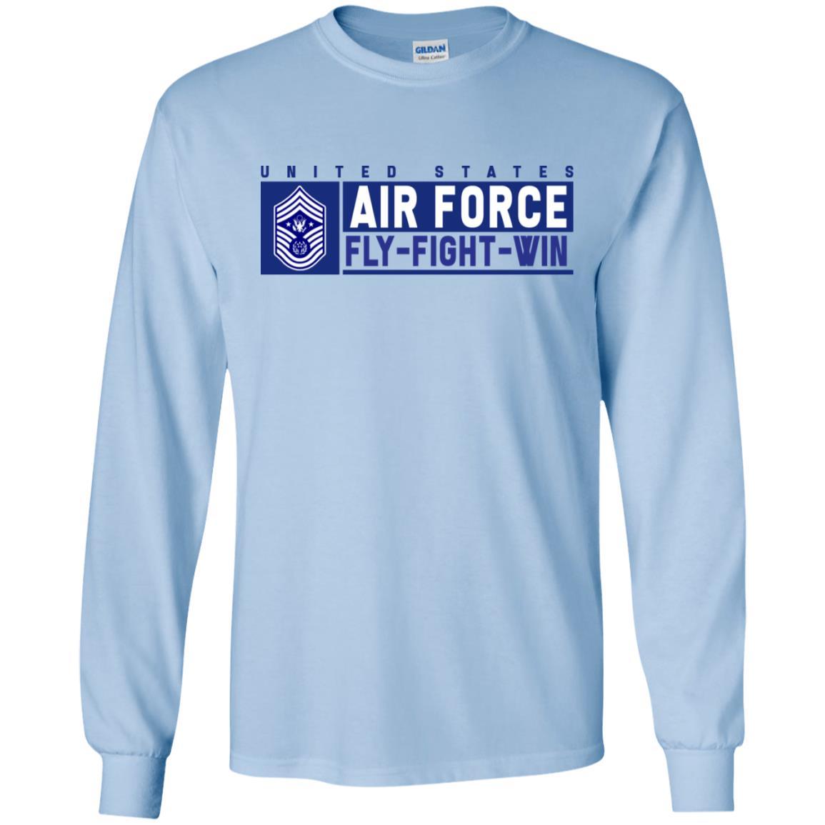 US Air Force E-9 Chief Master Sergeant Of The Air Force Fly - Fight - Win Long Sleeve - Pullover Hoodie-TShirt-USAF-Veterans Nation