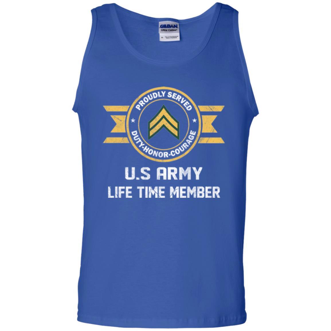Life Time Member - US Army E-4 Corporal E4 CPL Noncommissioned Officer Ranks Men T Shirt On Front-TShirt-Army-Veterans Nation