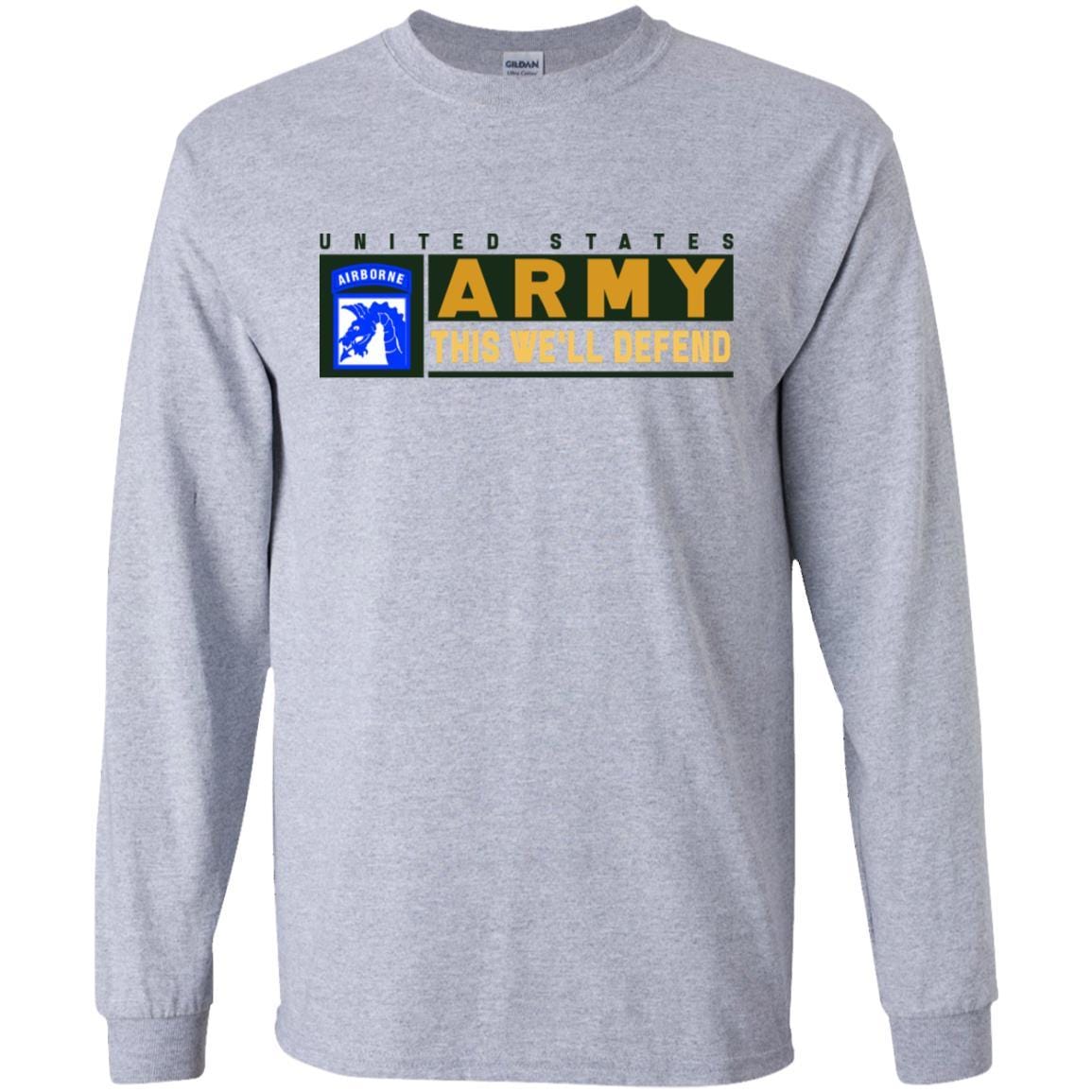 US Army 18th XVIII Airborne- This We'll Defend T-Shirt On Front For Men-TShirt-Army-Veterans Nation