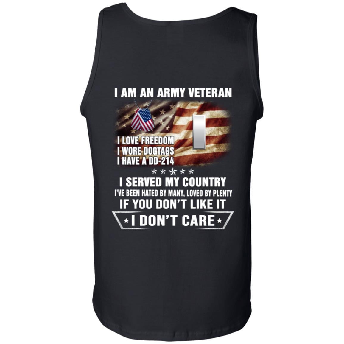 T-Shirt "I Am An Army Veteran" O-2 First Lieutenant(1LT)Rank On Back-TShirt-Army-Veterans Nation