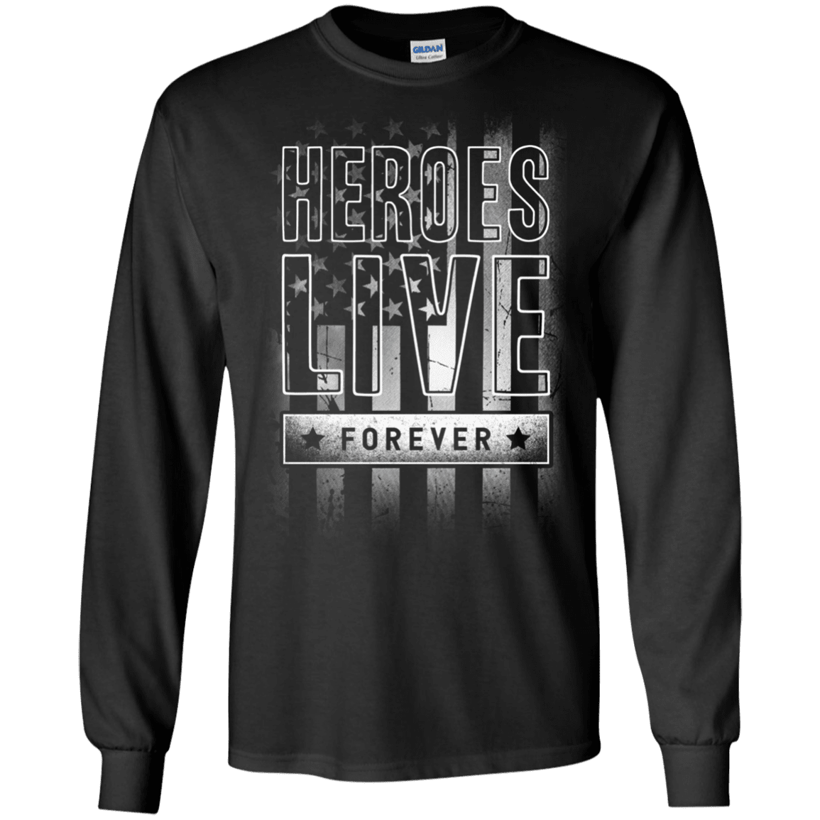 Military T-Shirt "Independent Day - Heroes Live Forever - Men" Front-TShirt-General-Veterans Nation