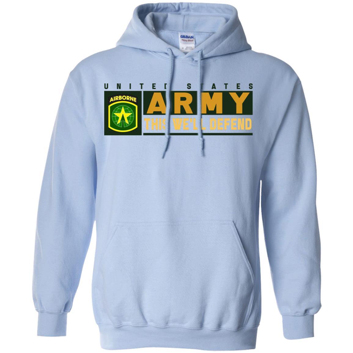US Army 16TH MILITARY POLICE BRIGADE WITH AIRBORNE TAB- This We'll Defend T-Shirt On Front For Men-TShirt-Army-Veterans Nation