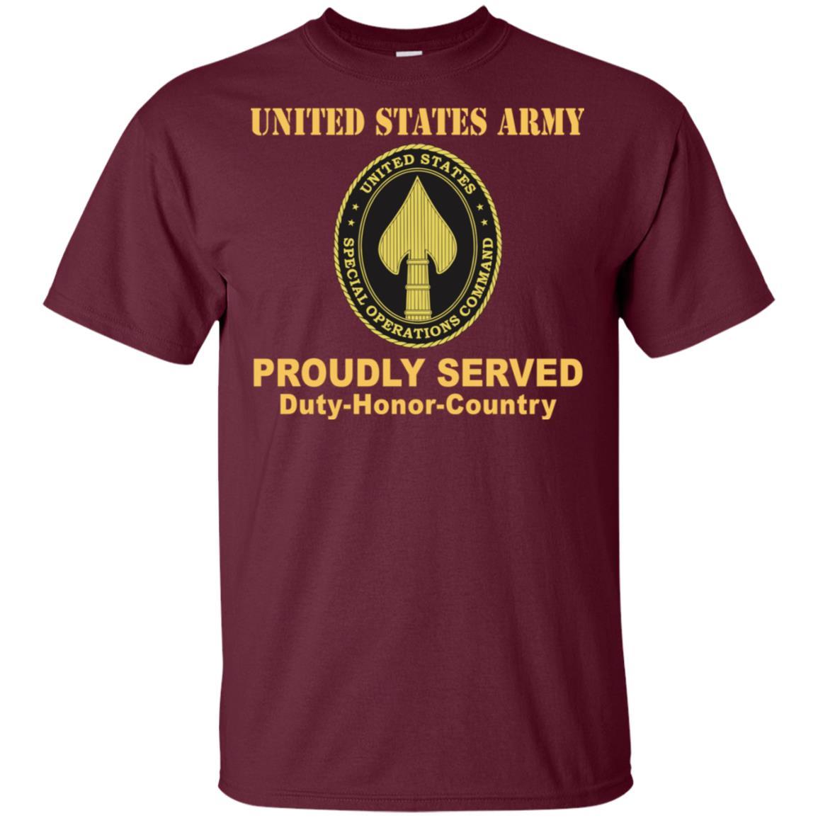 US ARMY USA ELEMENT SPECIAL OPERATIONS COMMAND- Proudly Served T-Shirt On Front For Men-TShirt-Army-Veterans Nation