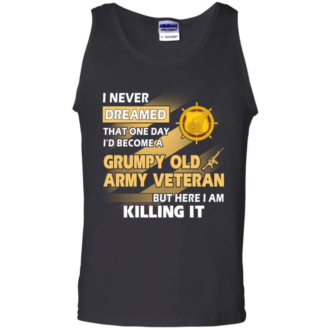 US Army T-Shirt "Transportation Corps Grumpy Old Veteran" On Front-TShirt-Army-Veterans Nation